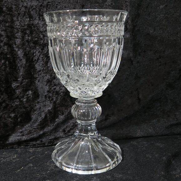 Crystal Candy Dish Pedestal heavy clear cut good condition NO lid ASTORIA - Picture 1 of 7